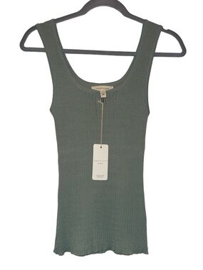 Grade & Gather Ribbed Knit Tank NWT Size S Muted Green